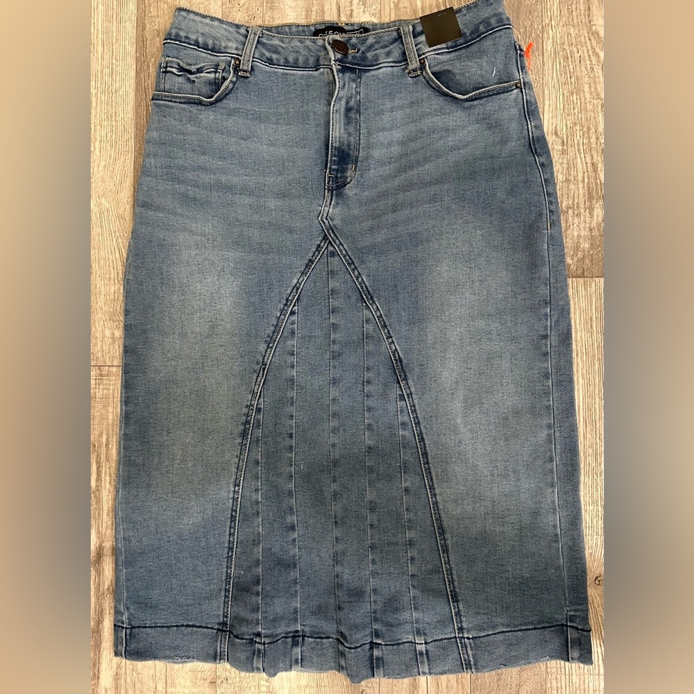 Light Wash MIDI Denim Jean Skirt Modest NWT Small